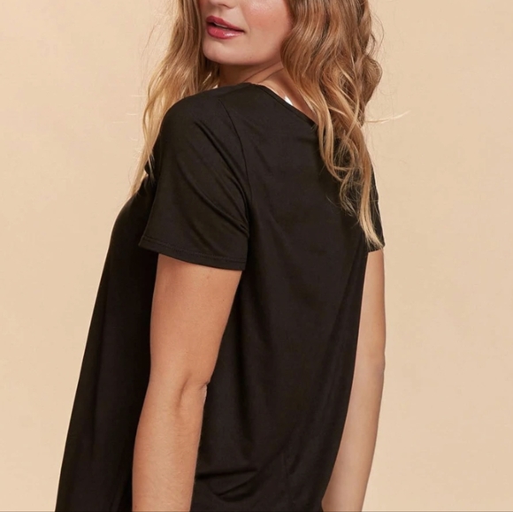 💜 New Black Short Sleeve Top - Picture 4 of 4